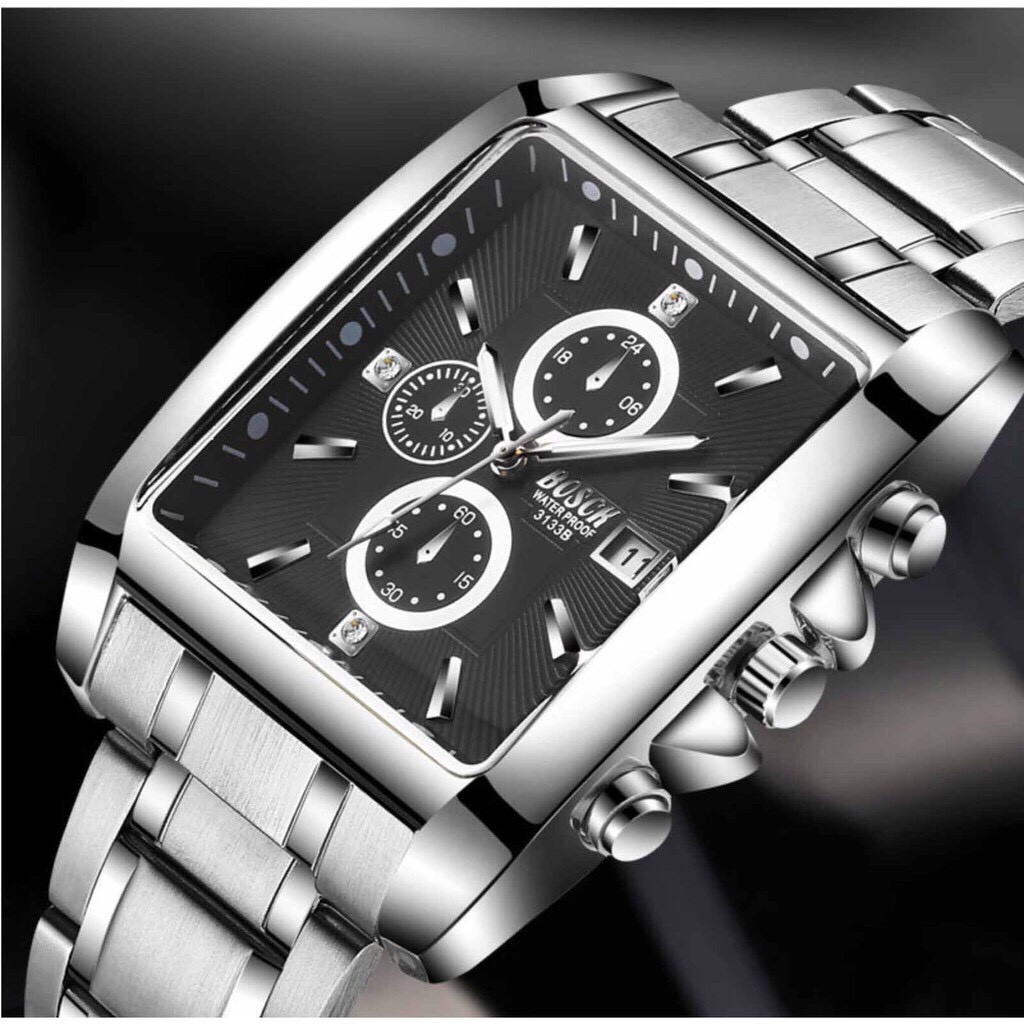 Đồng hồ nam BOSCK B0S04 mặt vuông Thu Hút Vạn Ánh Nhìn | BigBuy360 - bigbuy360.vn