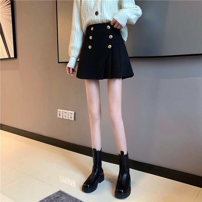 Chân váy ngắn chữ A xếp ly lưng cao 6 khuy nổi bật phong cách sang trọng vô cùng tôn dáng Mely Fashion CV06 | BigBuy360 - bigbuy360.vn