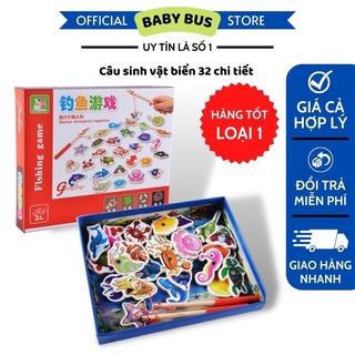Đồ chơi giáo dục thông minh - Bộ câu cá sinh vật biển nam châm 32 con
