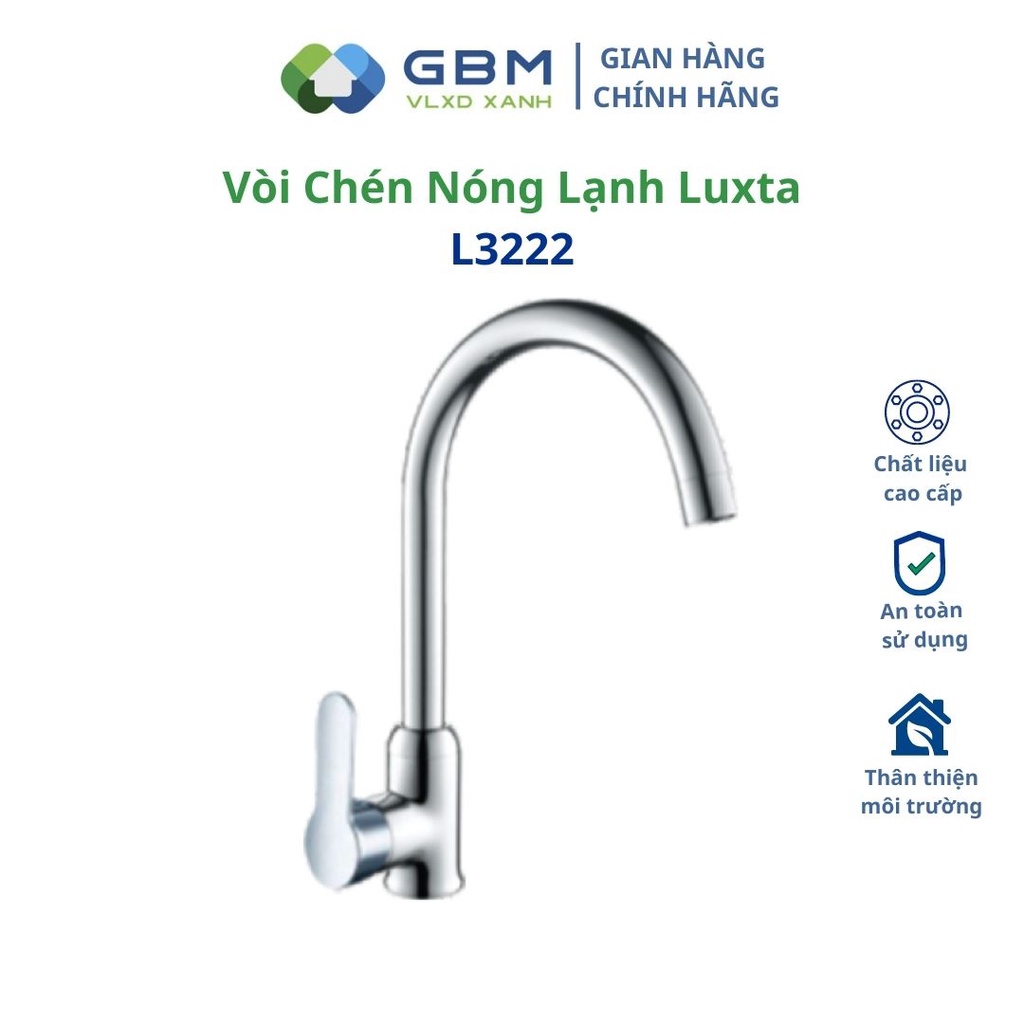 [Mã BMBAU300 giảm 10% đơn 499K] Vòi Chén Nóng Lạnh Luxta L3222-VLXD XANH