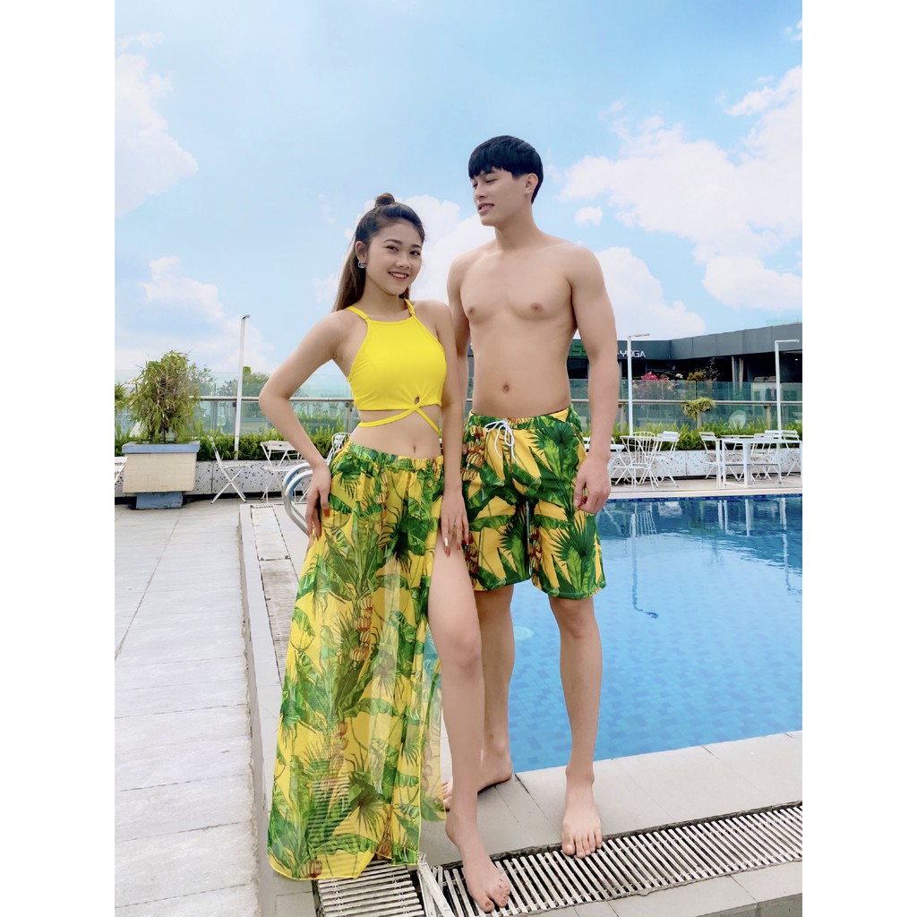 Đồ bơi cặp đôi nam nữ, Hàng Việt Nam Thiết Kế cao cấp .Có size, áo bơi có đệm nâng, có váy quấn