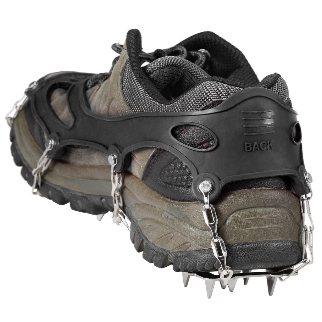 Crampon 18 Đinh Gắn Dây Thu Gọn Giày Đi Tuyết Chống Trượt Có Túi Đựng Cho Nam Và Nữ