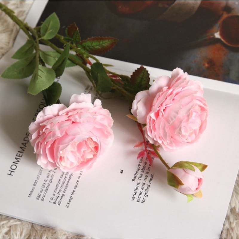 Hoa hồng mẫu đơn cao cấp trang trí nhà cửa mang hơi hướng phương tây