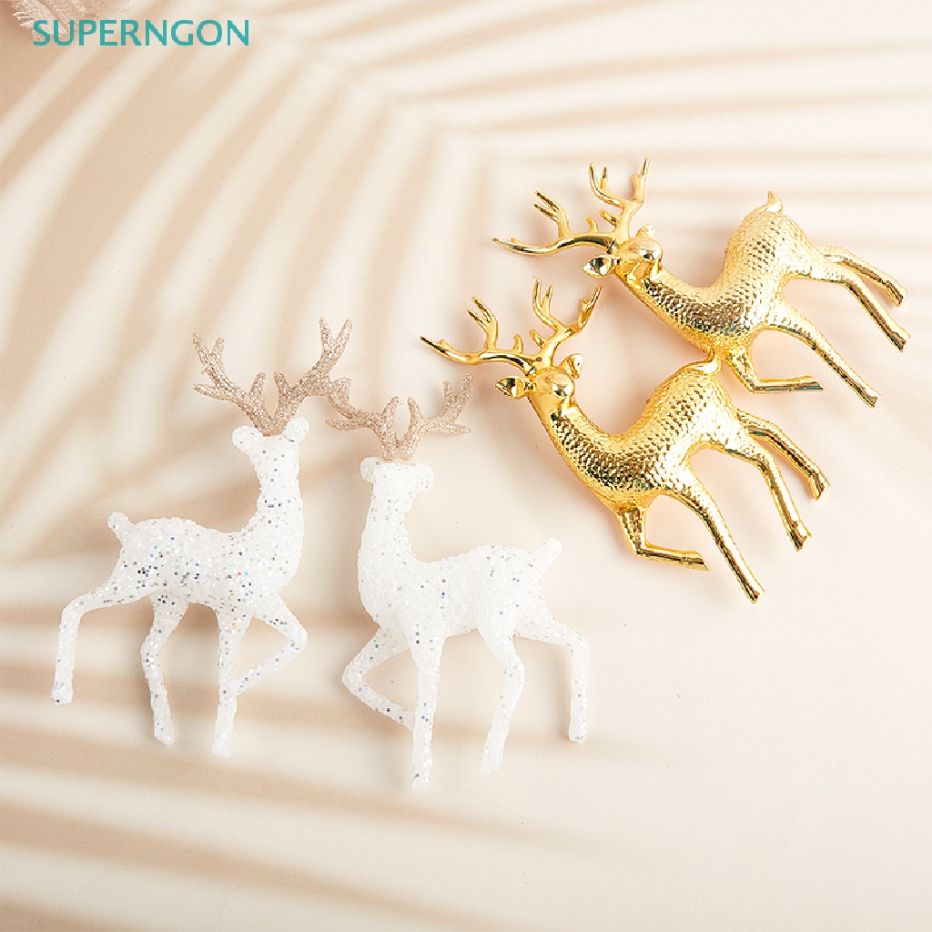 Tuần lộc pha lê Superngon trắng lấp lánh trang trí bánh kem/ món tráng miệng cho bé