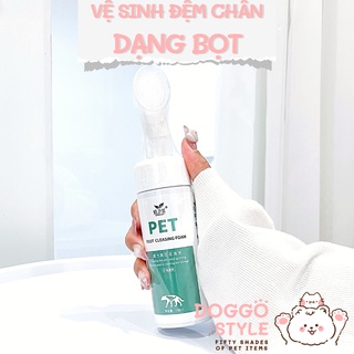 Bọt rửa chân chó mèo, làm sạch kẽ chân cho chó và mèo không cần rửa lại với nước 150Ml DORRIKEY kèm bàn chải