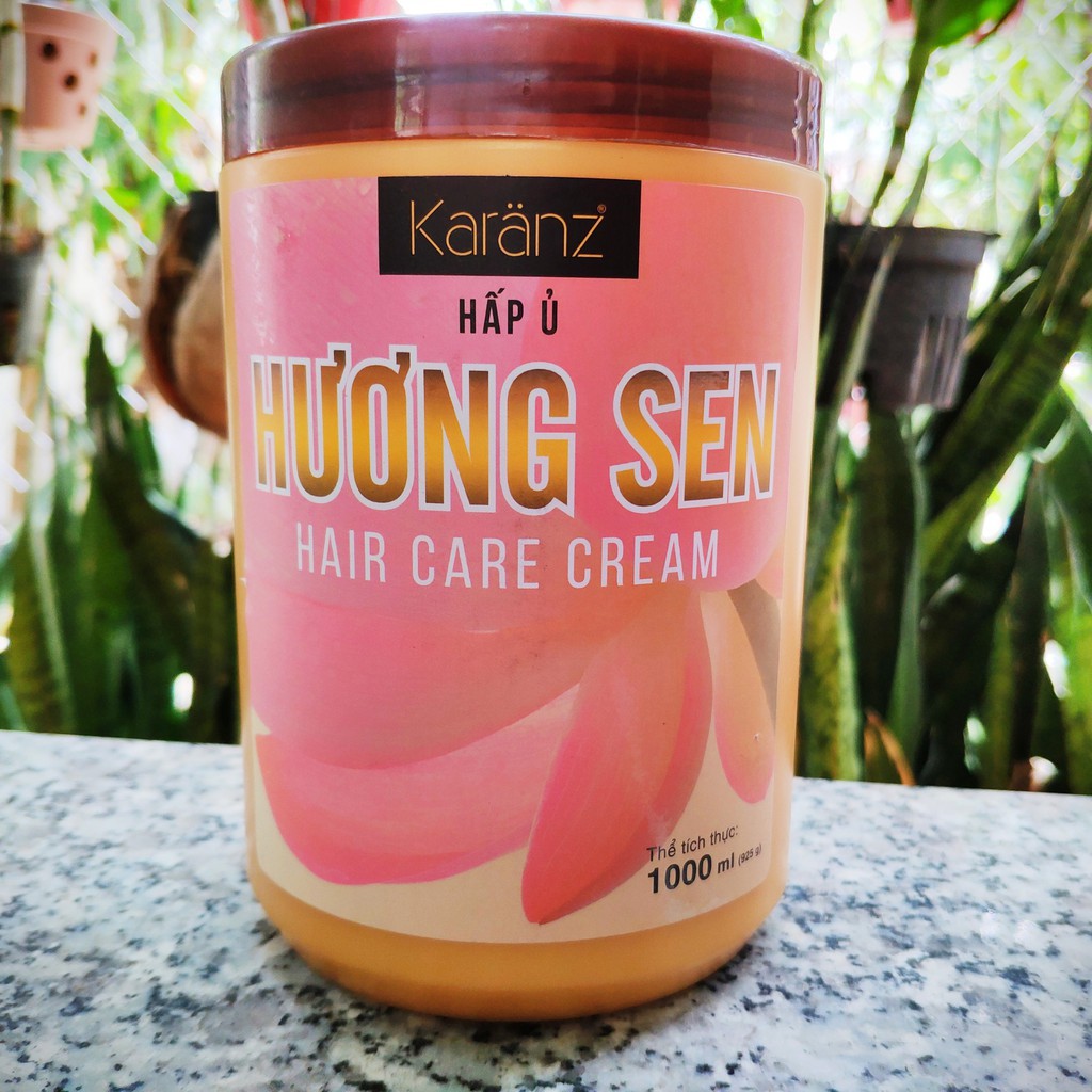 Hấp dầu Karanz hương sen 1000ml dưỡng tóc mềm mượt, dành cho tóc khô xơ