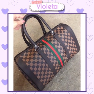 Túi violeta du lịch kẻ ô
