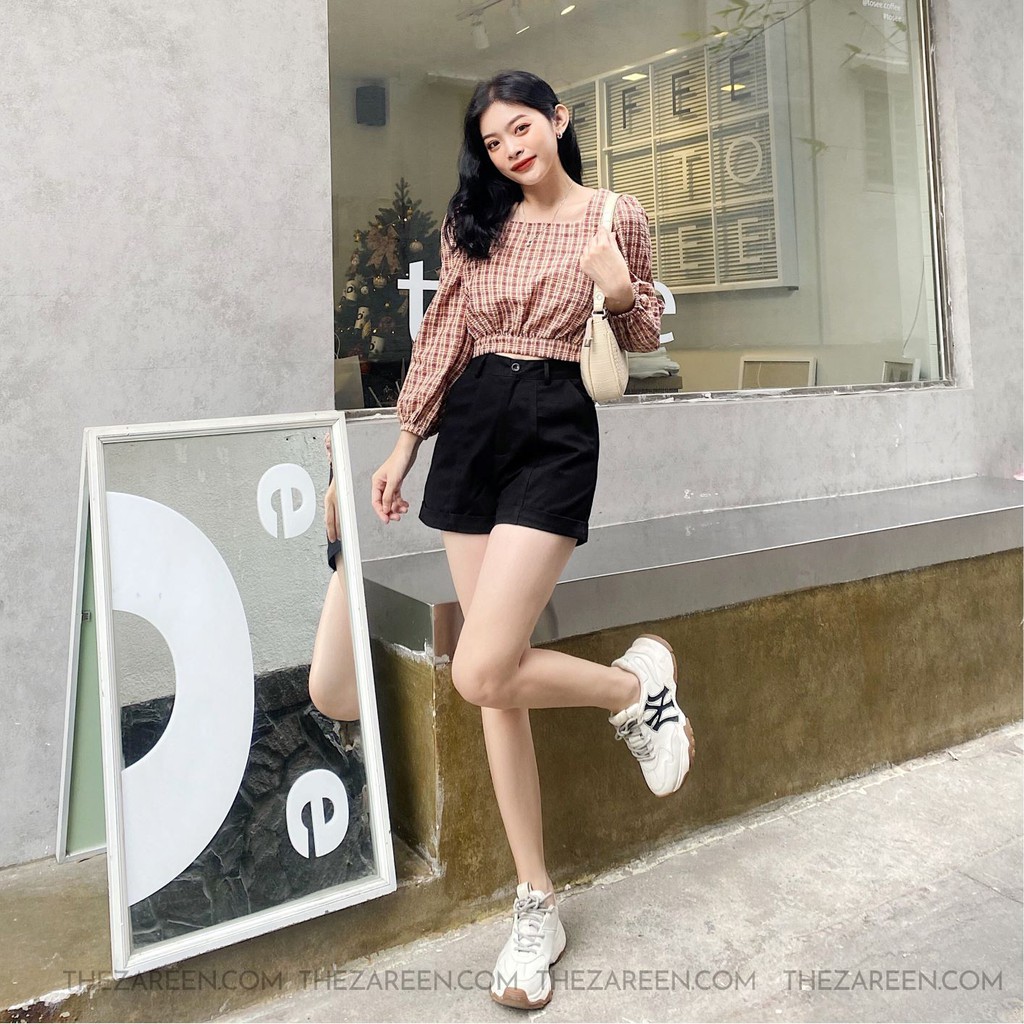 QUẦN SHORT KAKI XĂN LAI ZAREEN SHO32 ĐEN