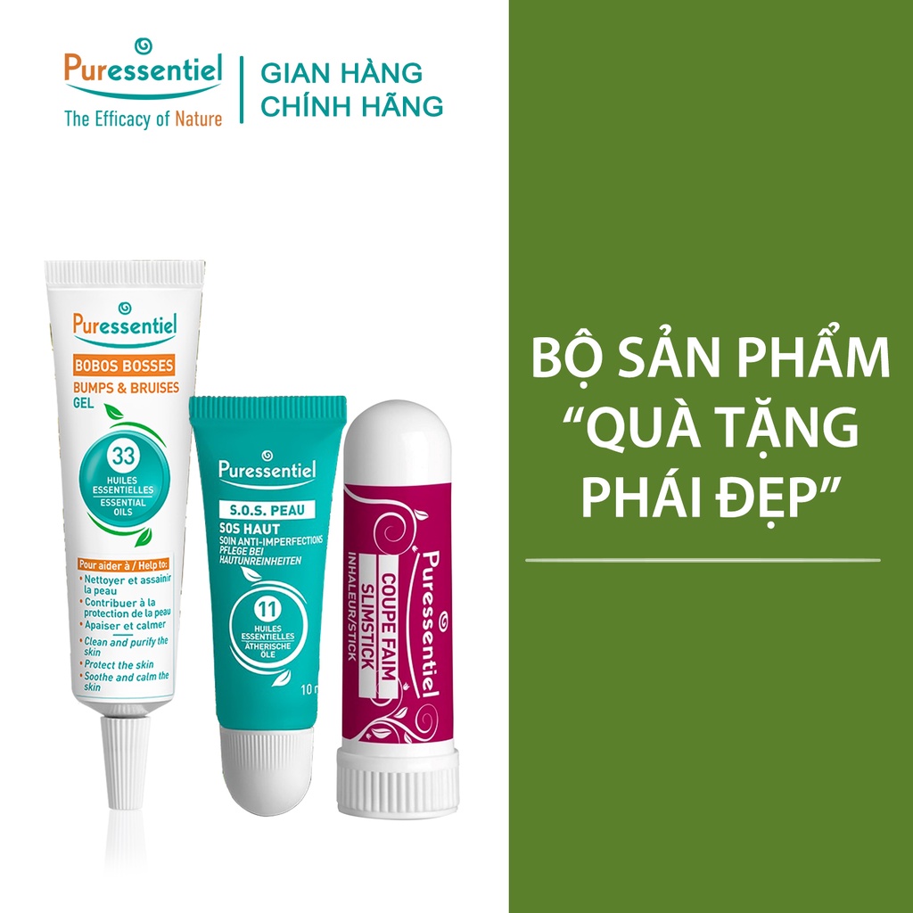 Bộ sản phẩm dang đẹp, măt xinh Puressentiel [Tinh Dầu Tràm Giảm Mụn - Thâm, Gel Phục Hồi Da, Hít Giảm Cảm Giác Thèm Ăn ]