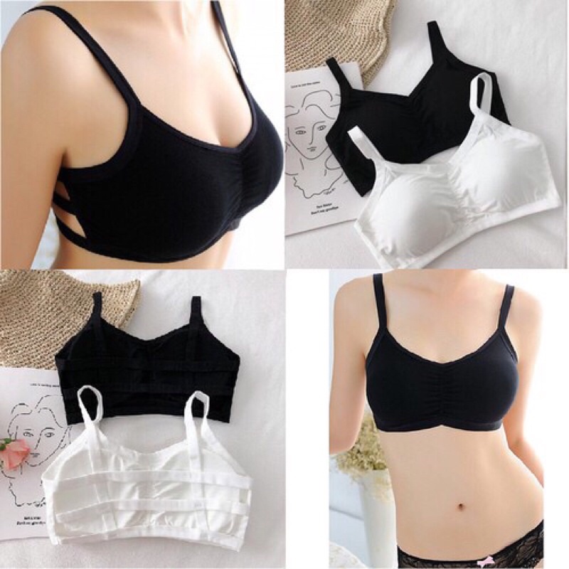 Áo bra cotton 050 - Áo lá học sinh 3 dây có đệm ngực