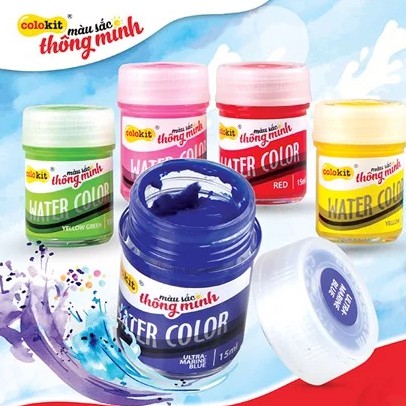 Bộ Màu Nước 15 Màu Colokit WACO09 - Hoàn Toàn Không Độc Hại, An Toàn Cho Bé