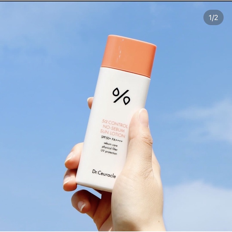 Kem Chống Nắng nâng tông  5alpha Kiểm Soát Dầu Control No-Sebum Dr.Ceuracle 50ml