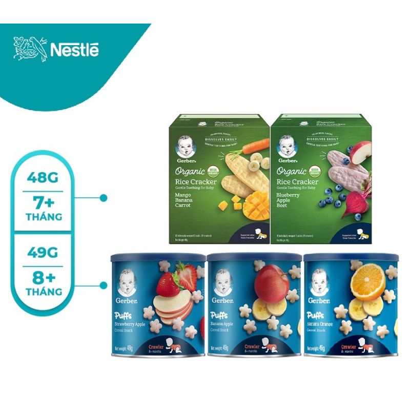 BÁNH ĂN DẶM GERBER PUFFS (Date t4/2024