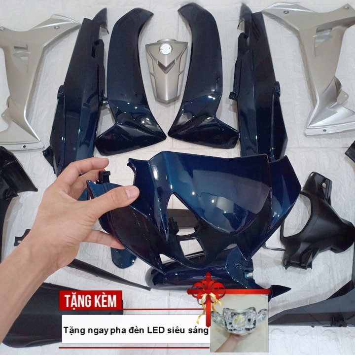 Bộ dàn áo Loại Phanh Cơ xe SIRIUS màu Xanh nhớt  nhựa nguyên sinh ABS