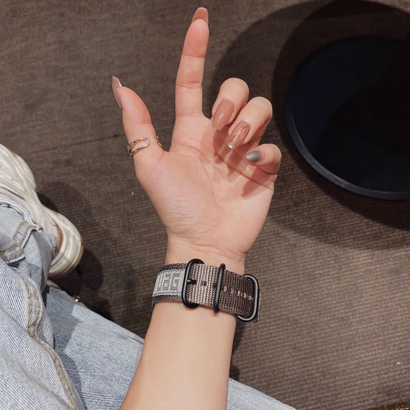 Dây Nylon Đeo Đồng Hồ Apple iWatch 3 4 5 6 se 7 44mm 45mm 41mm 42mm 38mm 45 mm