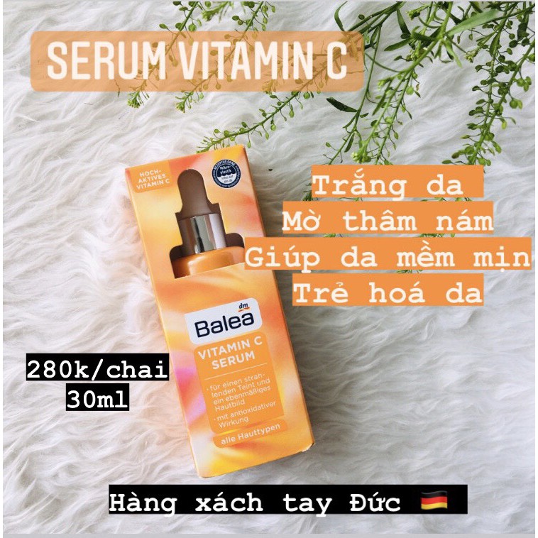 Serum dưỡng trắng da Balea Vitamin C (hàng xách tay Đức)