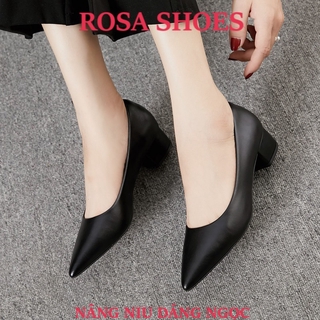 Giày gót vuông Giày Cao Gót Búp bê 5p da mờ Mys Rosa Shoes