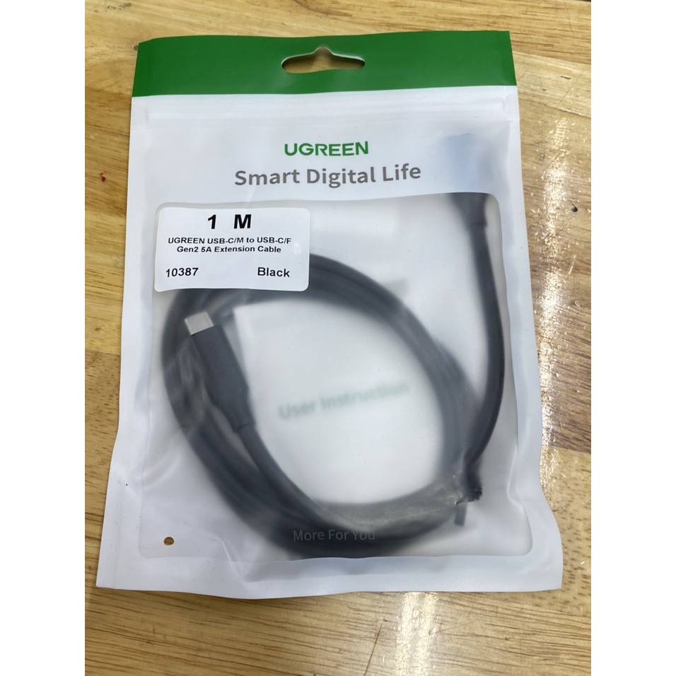 Cáp nối dài USB Type-C 3.1 GEN2 (Male/Female) hỗ trợ 4k@60hz dài 1m Ugreen 10387 cao cấp