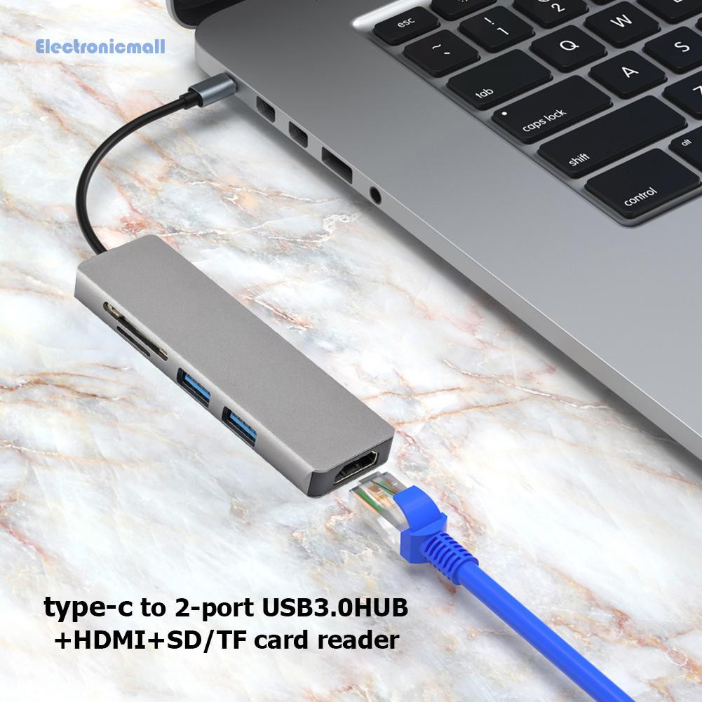 Đầu chia cổng 5 trong 1 USB 3.1 Type C 4K HDMI 2 cổng 2 USB 3.0