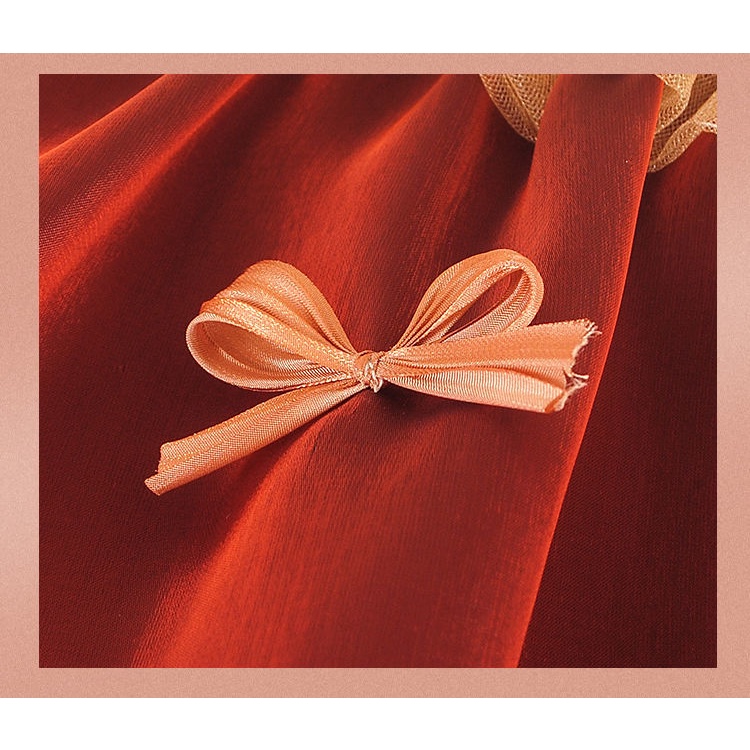 Đầm Công Chúa Tay Phồng Đính Nơ Thời Trang Mùa Hè 2022 Mới Cho Bé Gái