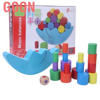 Goon Baby Early Learning Toy Wooden Cute Moon Balancing Blocks Children Kid Game