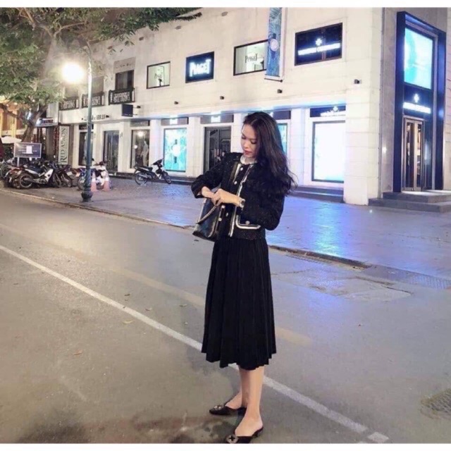 Bán sỉ chân váy dập li dáng dài