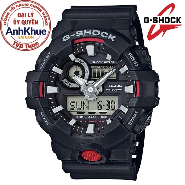 [Mã FARSBR243 giảm 15% đơn 249K] Đồng hồ nam dây nhựa Casio G-Shock chính hãng Anh Khuê GA-700-1ADR