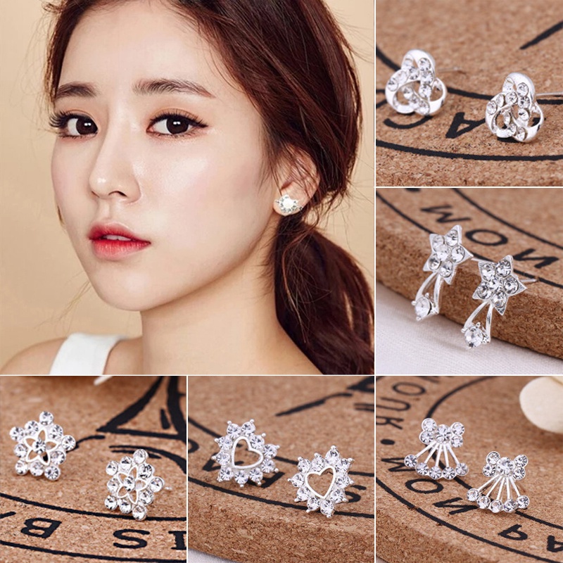 Đôi bông tai đính đá sáng bóng thời trang cho nữ nhiều kiểu dáng tùy chọn