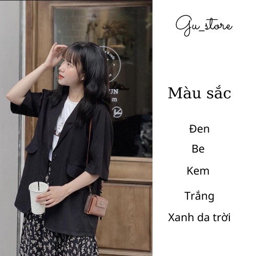 Áo khoác - áo blazer nữ kiểu cộc tay màu trơn cho nữ Gu store