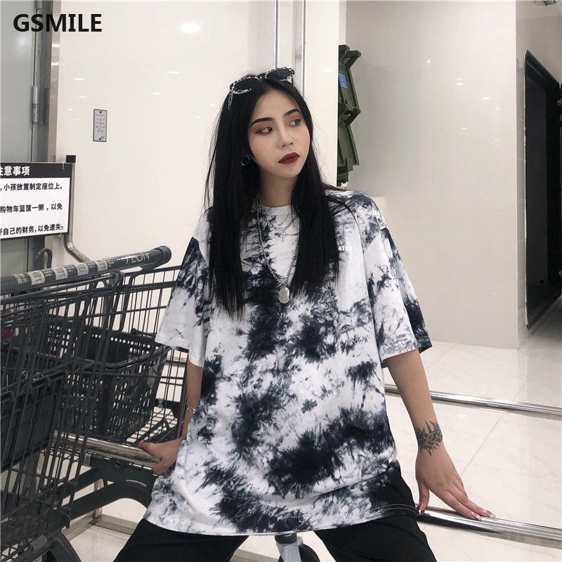 Sale 70% Áo thun tay ngắn kiểu dáng đơn giản phong cách Harajuku, Giá gốc 100,000 đ - 72A2