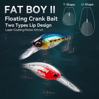 Kingdom Crankbait Jerkbait Mồi Câu Cá 43mm 6g 6.5g Nổi Minnow ABS Mồi Cứng Wobblers Tiếng Ồn Nhân Tạo 2 Loại Phụ Kiện Câu Cá Môi Giải Quyết Cho Bass Cá Rô Pike Cá Hồi