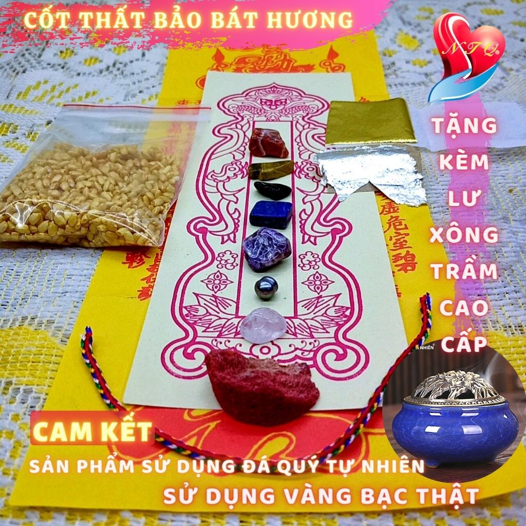 Thất Bảo_Cốt Bát Hương_Bát Nhang Thần Tài Chuẩn Của Nhà Phật, Tặng kèm lư xông trầm cao cấp