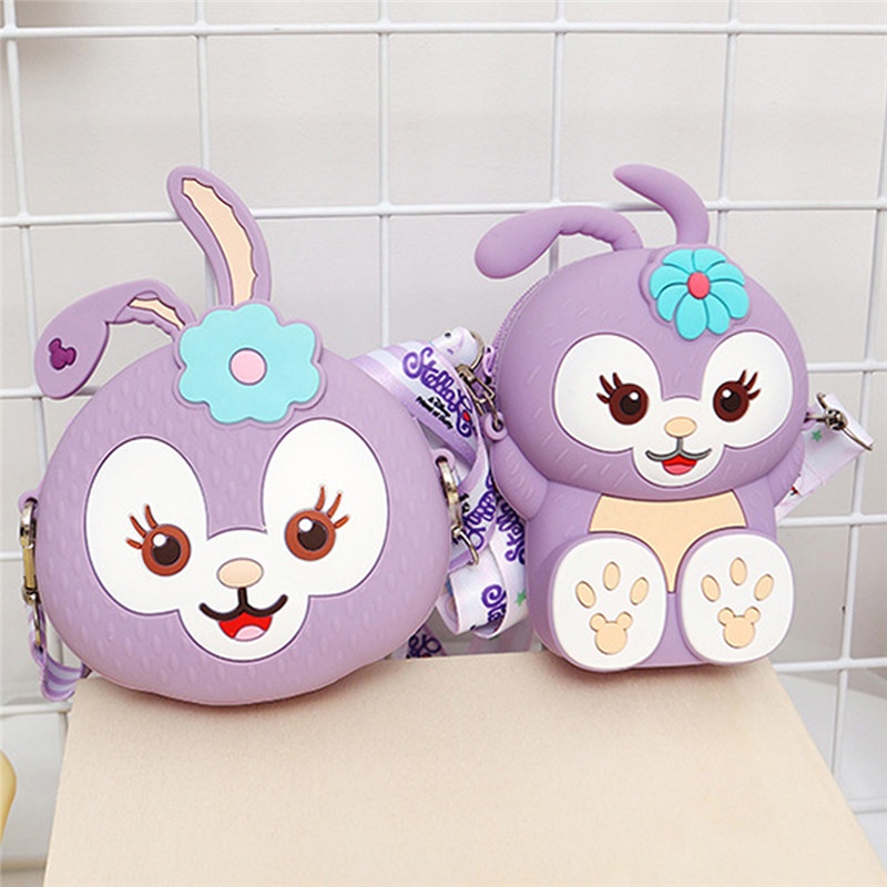 Túi đeo chéo vai bằng silicon họa tiết Stella Disney dễ thương cho bé gái