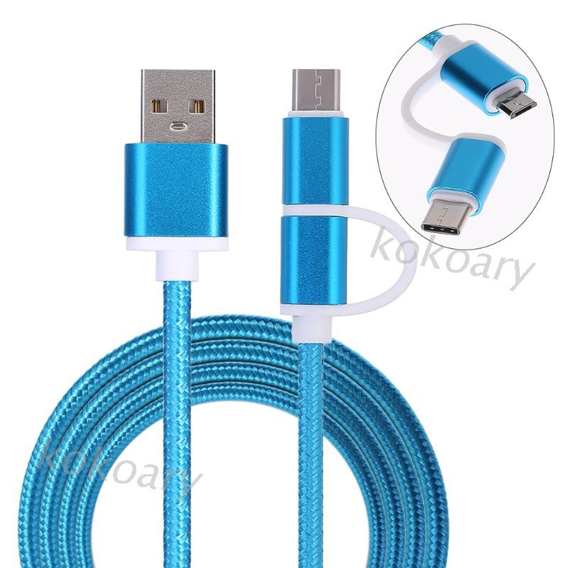 Cáp Sạc Nhanh 2 Trong 1 Usb 2.0 Sang Usb 3.1 Type C &amp; Micro Usb