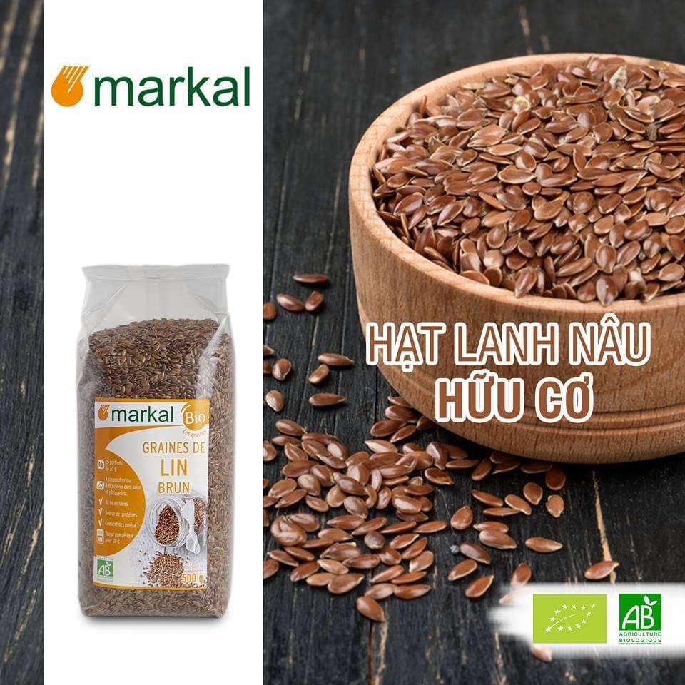 Hạt Lanh Nâu Hữu Cơ Markal Organic Flax Seeds 500gr hạt dinh dưỡng mix grandola làm sữa hạt lanh