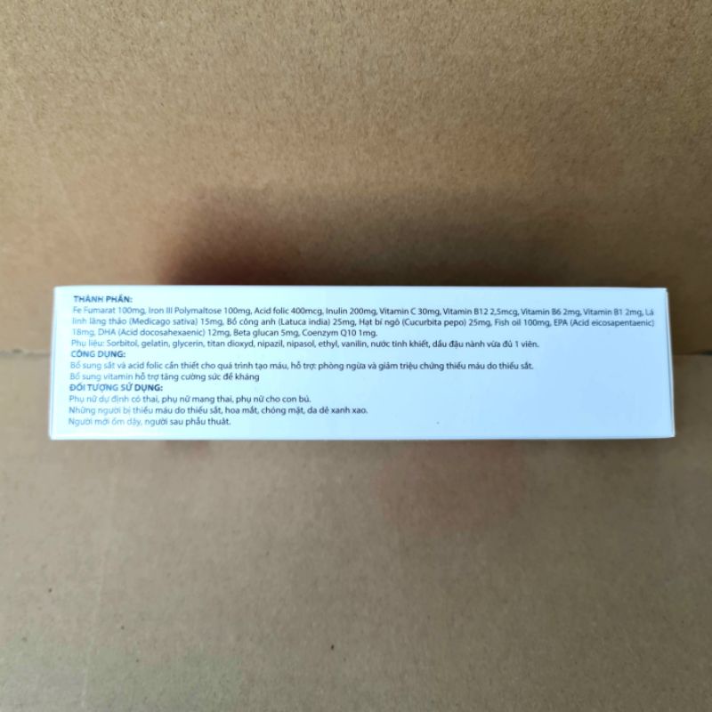 Viên uống Sắt thực vật FEROSOL NANO giúp tăng cường hấp thu, thân thiện với đường tiêu hoá - Hộp 30 viên