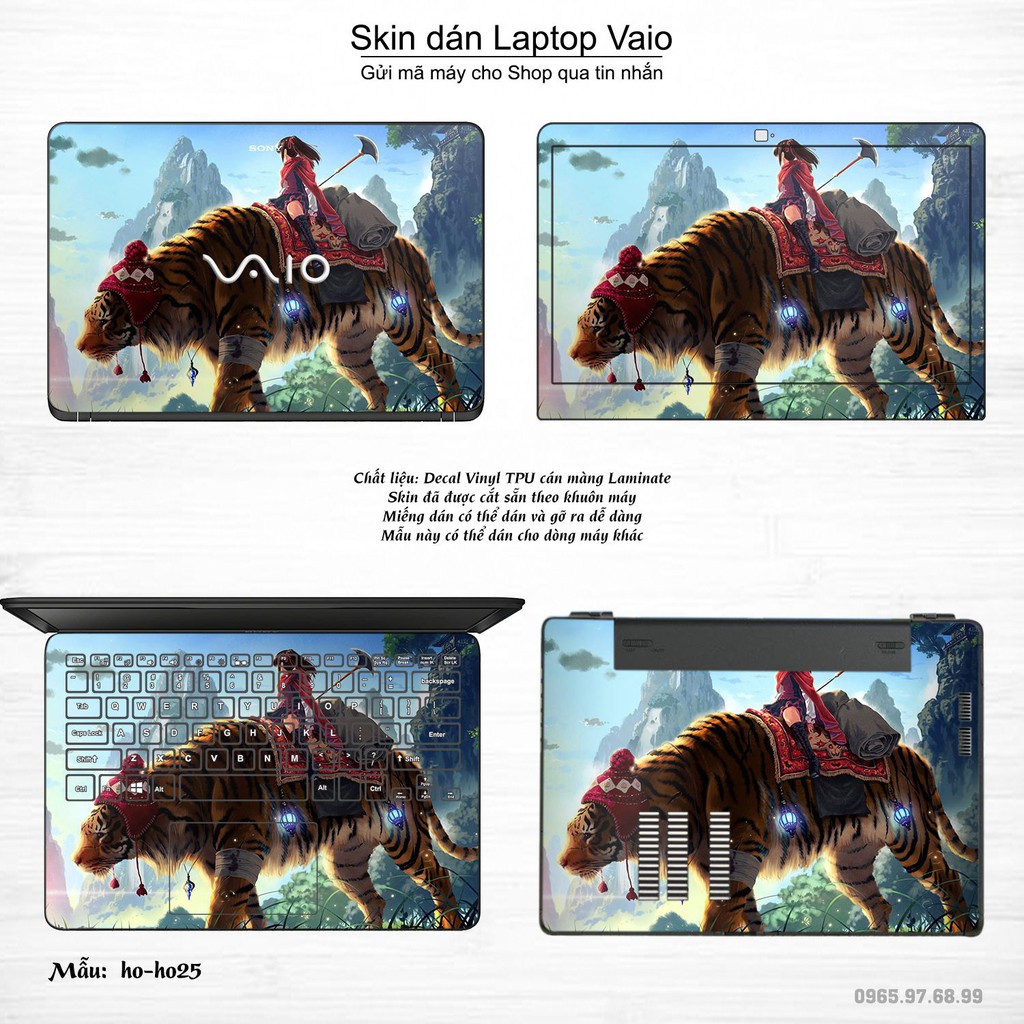 Skin dán Laptop Sony Vaio in hình Con hổ (inbox mã máy cho Shop)