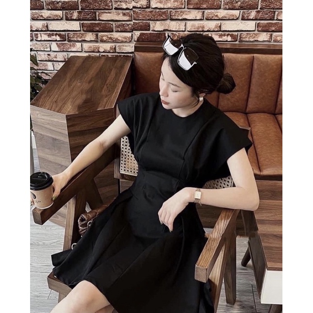 (Có BigSize) Đầm Tay Cánh Tiên Eo Cong Xếp Li Trẻ Trung
