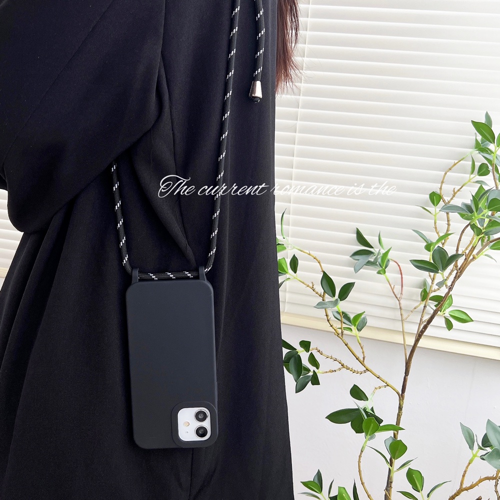 Ốp Điện Thoại Mềm Có Dây Đeo Chéo Cho iPhone 13promax 12pro 11 pro XS max XR 7 / 8 Plus