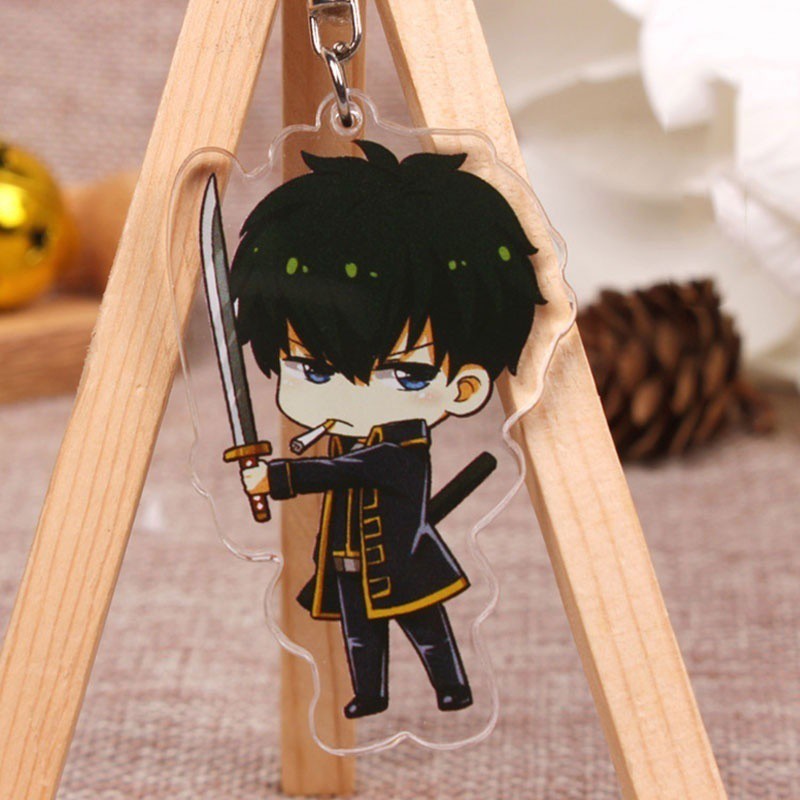 Móc Khóa Nhựa Acrylic Hai Mặt Trong Suốt In Hình Gintama