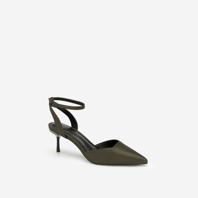 VASCARA GIÀY ANKLE STRAP SATIN - MÀU XANH RÊU