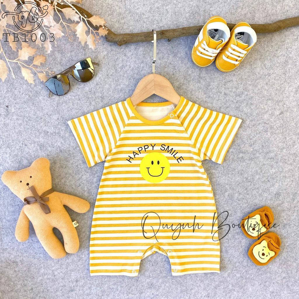 Bodysuit trẻ em Quỳnh Boutique Body kẻ mặt cười cho bé yêu