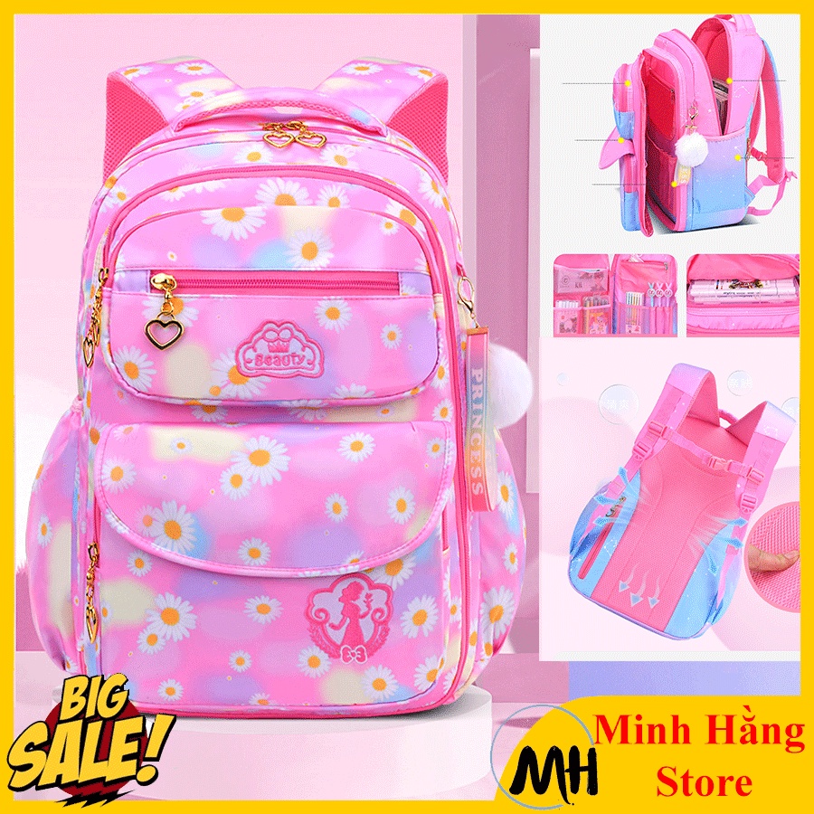 Balo cao cấp Beauty cho bé gái cấp 1, 2 siêu đẹp, cặp sách siêu nhẹ chất dày dặn, bền đẹp cho học sinh tiểu trung học