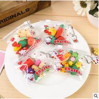 Sét 4 túi Tẩy Bút Chì Đồ Chơi, Gôm Tẩy Hình Đồ Ăn (16 viên)