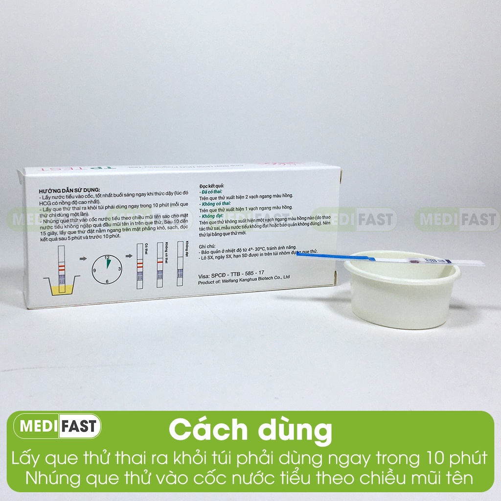 Que thử thai nhanh TP Test - Cho kết quả nhanh, chính xác - Che tên sản phẩm