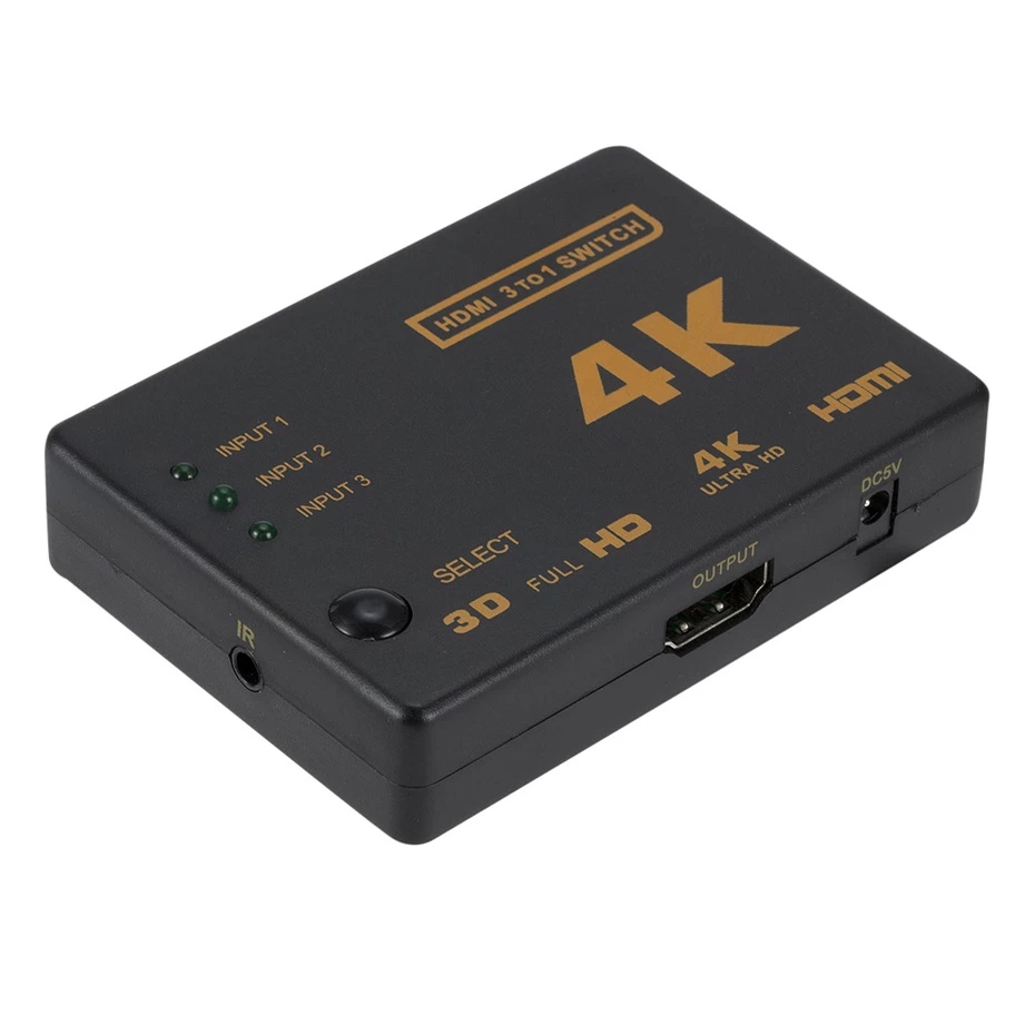 Bộ Chia Cổng Ra 3 Trong 1 4K*2K 3D Mini 3 Cổng HDMI 1.4b 4K 1080P 3 Trong 1 Cho DVD HDTV Xbox PS3 PS