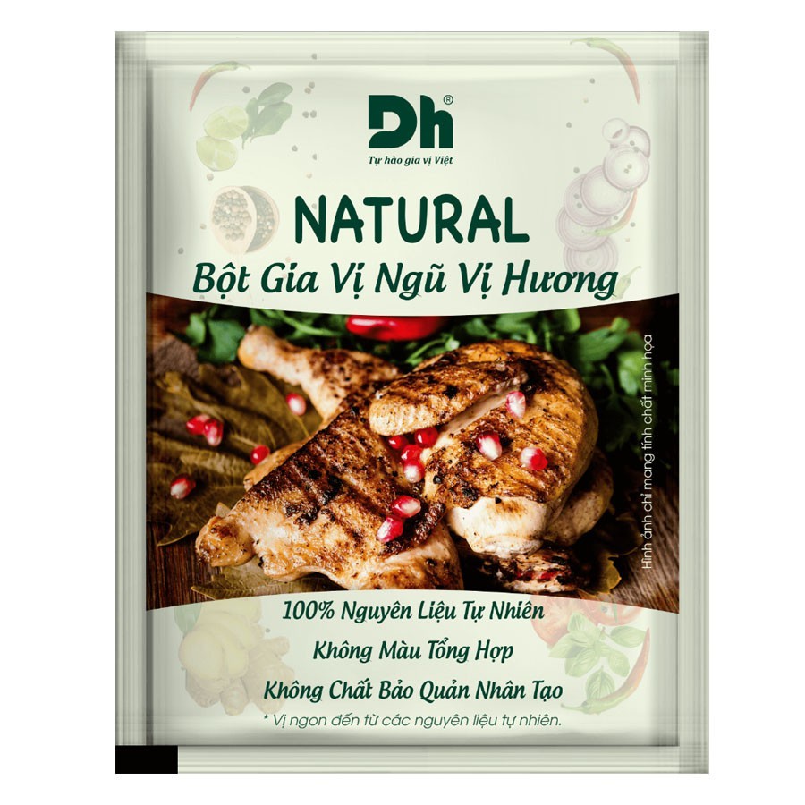 Bột gia vị ngũ vị hương Dh Foods Natural gói 10g - Gia vị ướp thịt nướng, chiên