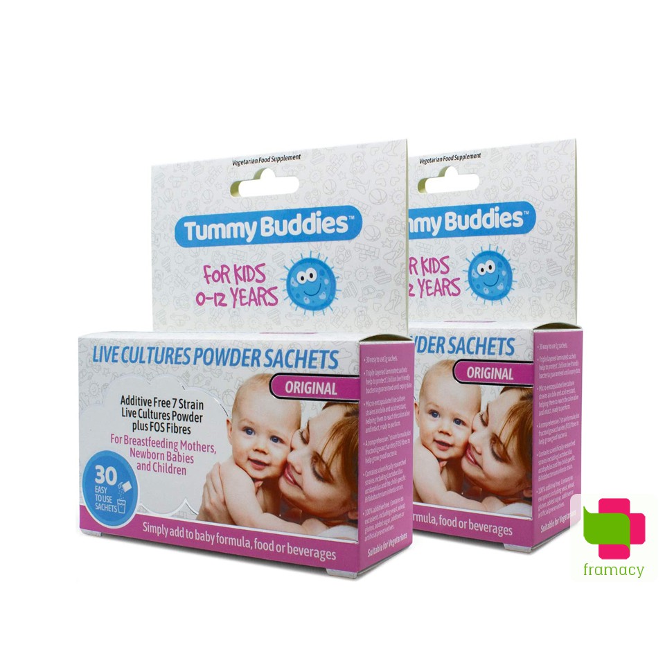 Men vi sinh Tummy Buddies, Anh (15/30 gói) hỗ trợ tiêu hóa cho bé 0-12 tuổi