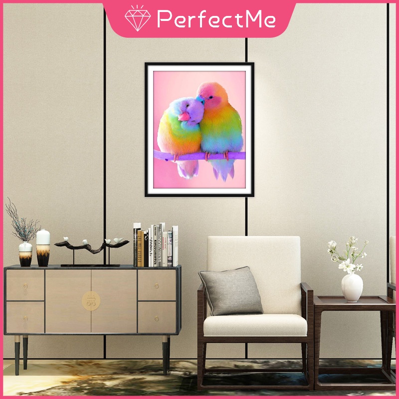 Set tranh đính đá 5D DIY hình hai chú chim 30*40