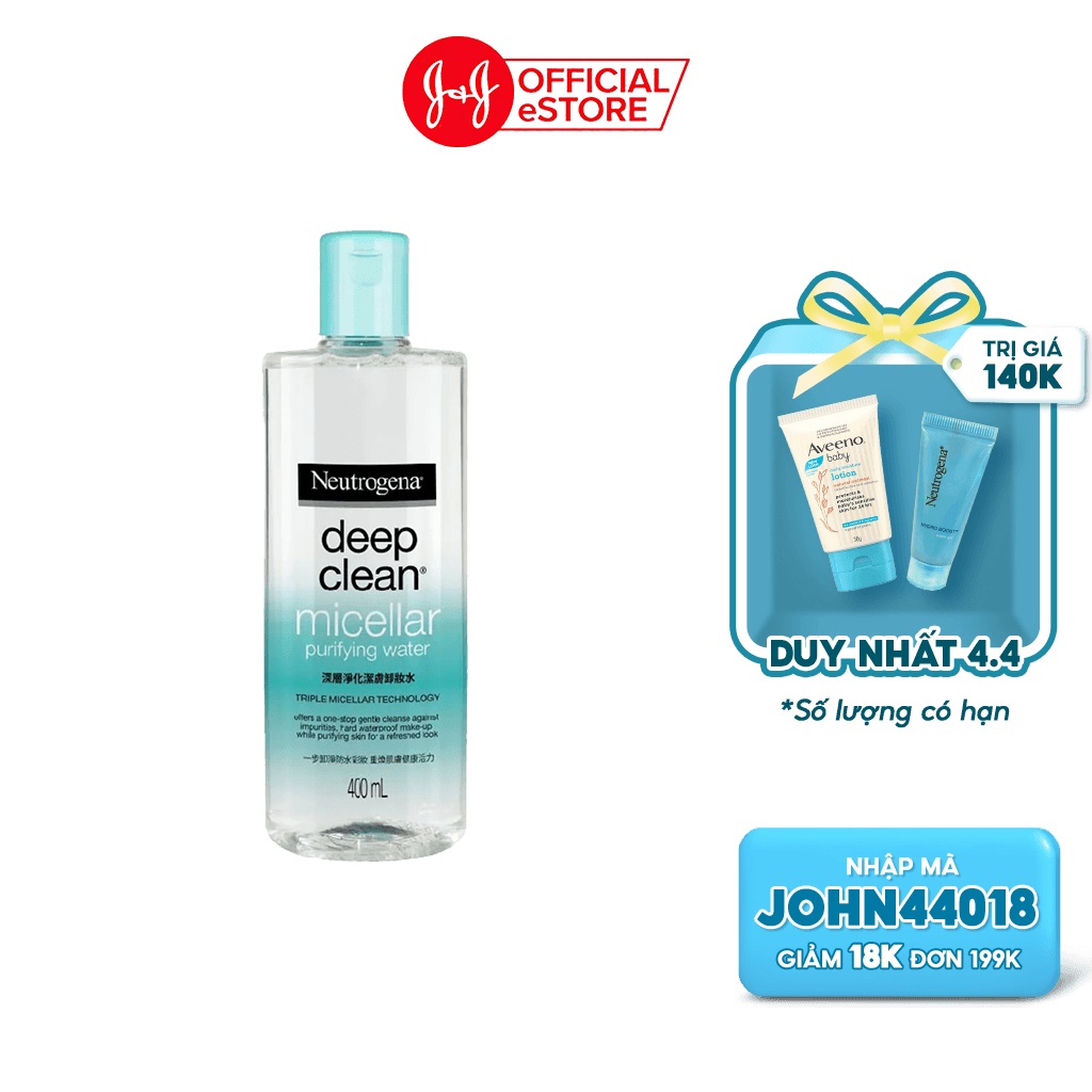 Nước tẩy trang Neutrogena Micellar - Dung tích 112ml-400ml